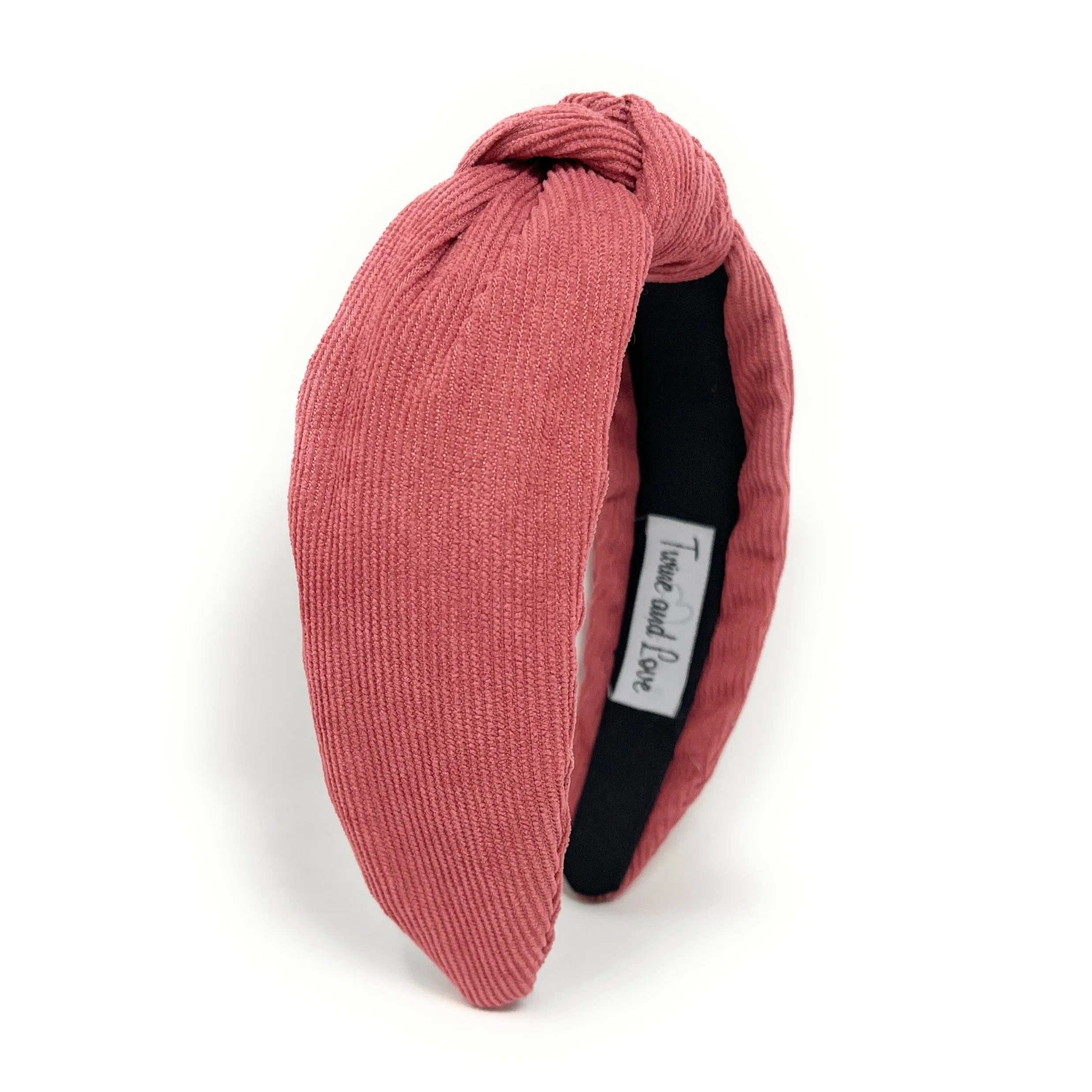 Pink Corduroy Knotted Headband