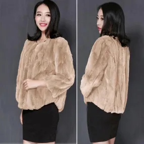 Plus size fur coat rabbit real fur women ladies warm winter fur jackets fashion autumn soft natural skin rex rabbit fur outwears