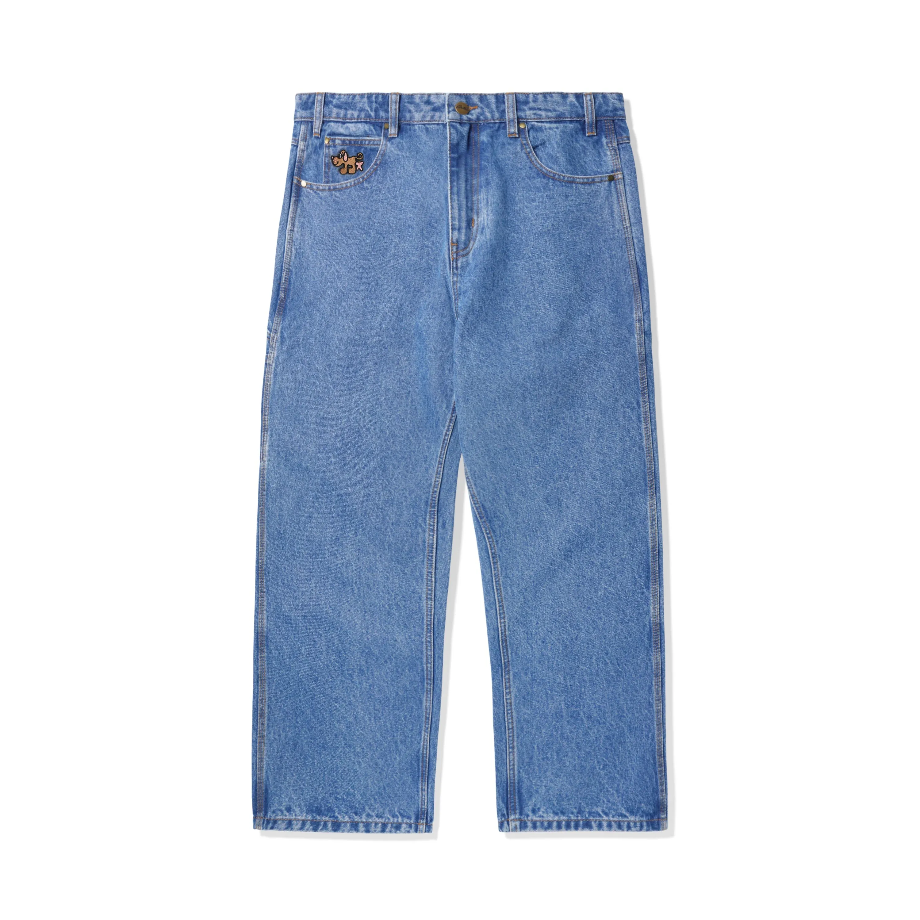 Pooch Relaxed Denim Jeans, Washed Indigo