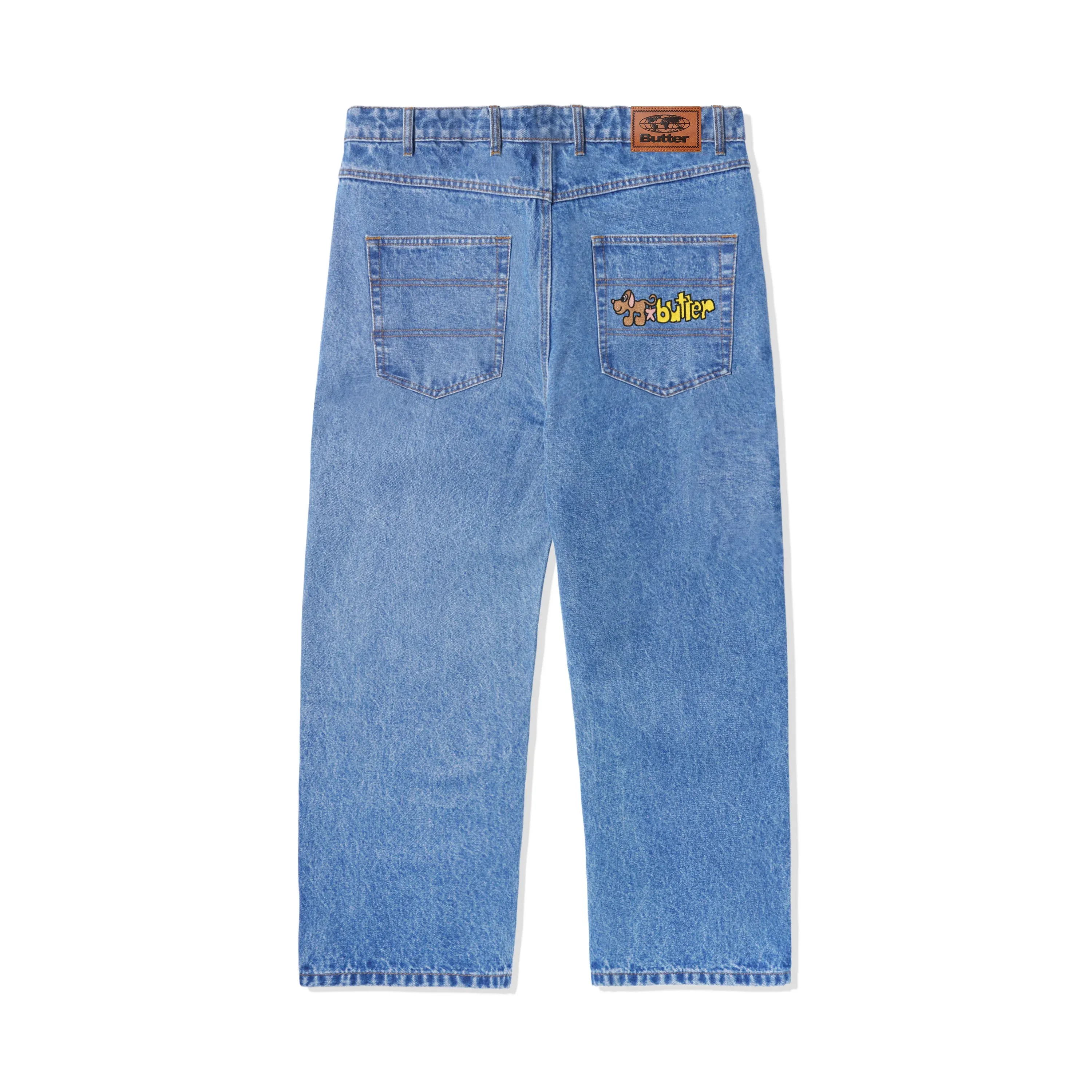 Pooch Relaxed Denim Jeans, Washed Indigo