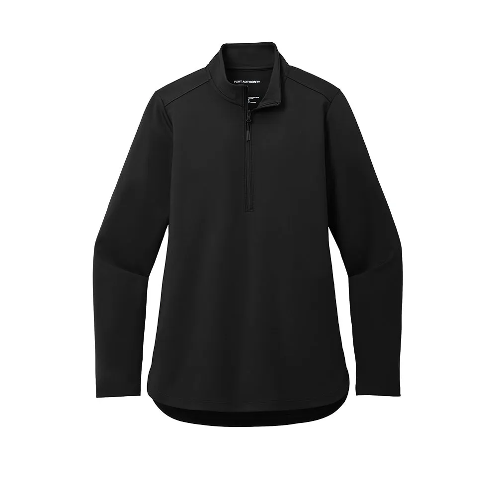 Port Authority® Ladies C-FREE® Double Knit 1/4-Zip -Deep  Black