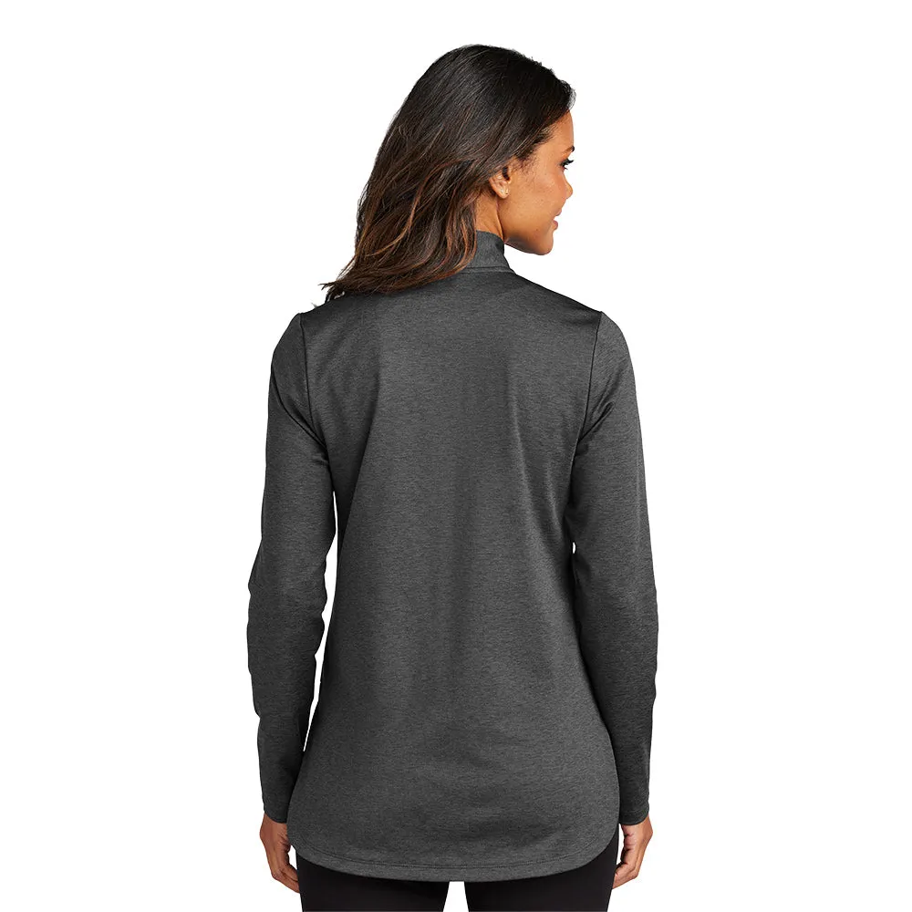 Port Authority® Ladies C-FREE® Double Knit 1/4-Zip -Grey Steel Heather