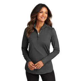 Port Authority® Ladies C-FREE® Double Knit 1/4-Zip -Grey Steel Heather