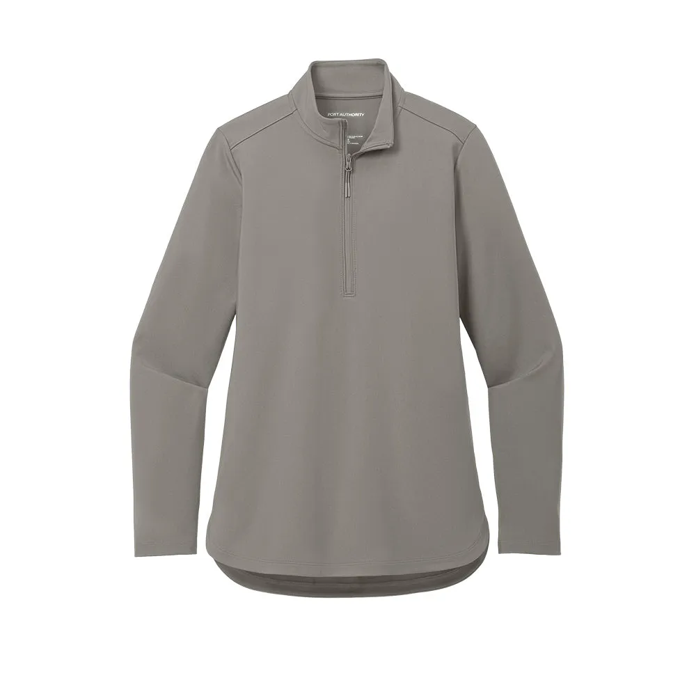 Port Authority® Ladies C-FREE® Double Knit 1/4-Zip -Smoke Grey