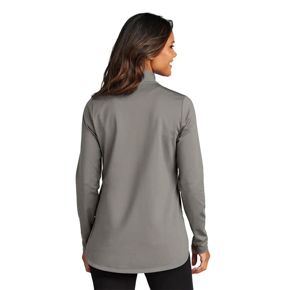 Port Authority® Ladies C-FREE® Double Knit 1/4-Zip -Smoke Grey