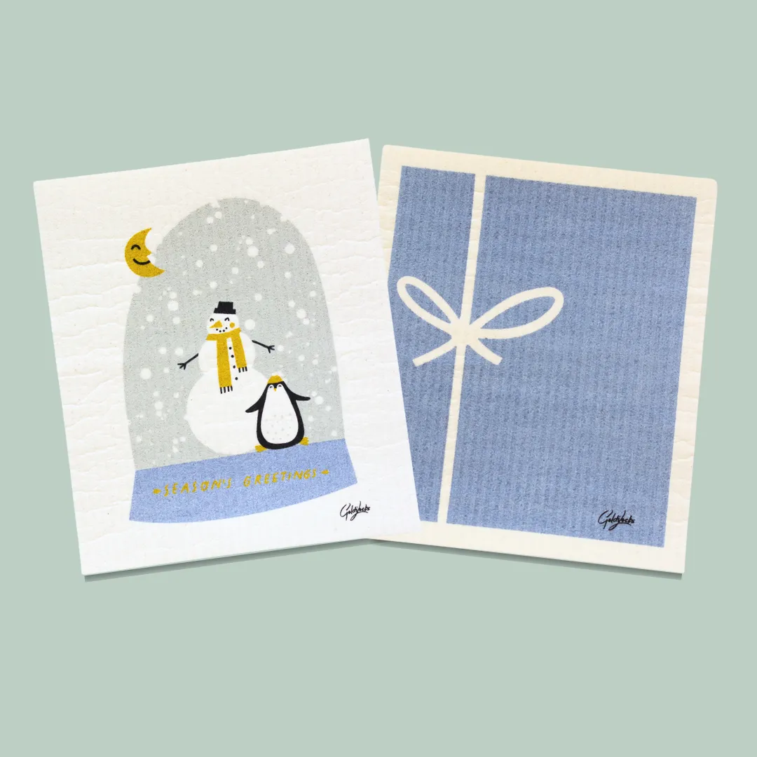 "NEW" SWEDISH DISH CLOTHS - SET OF 2 - SNOWMAN