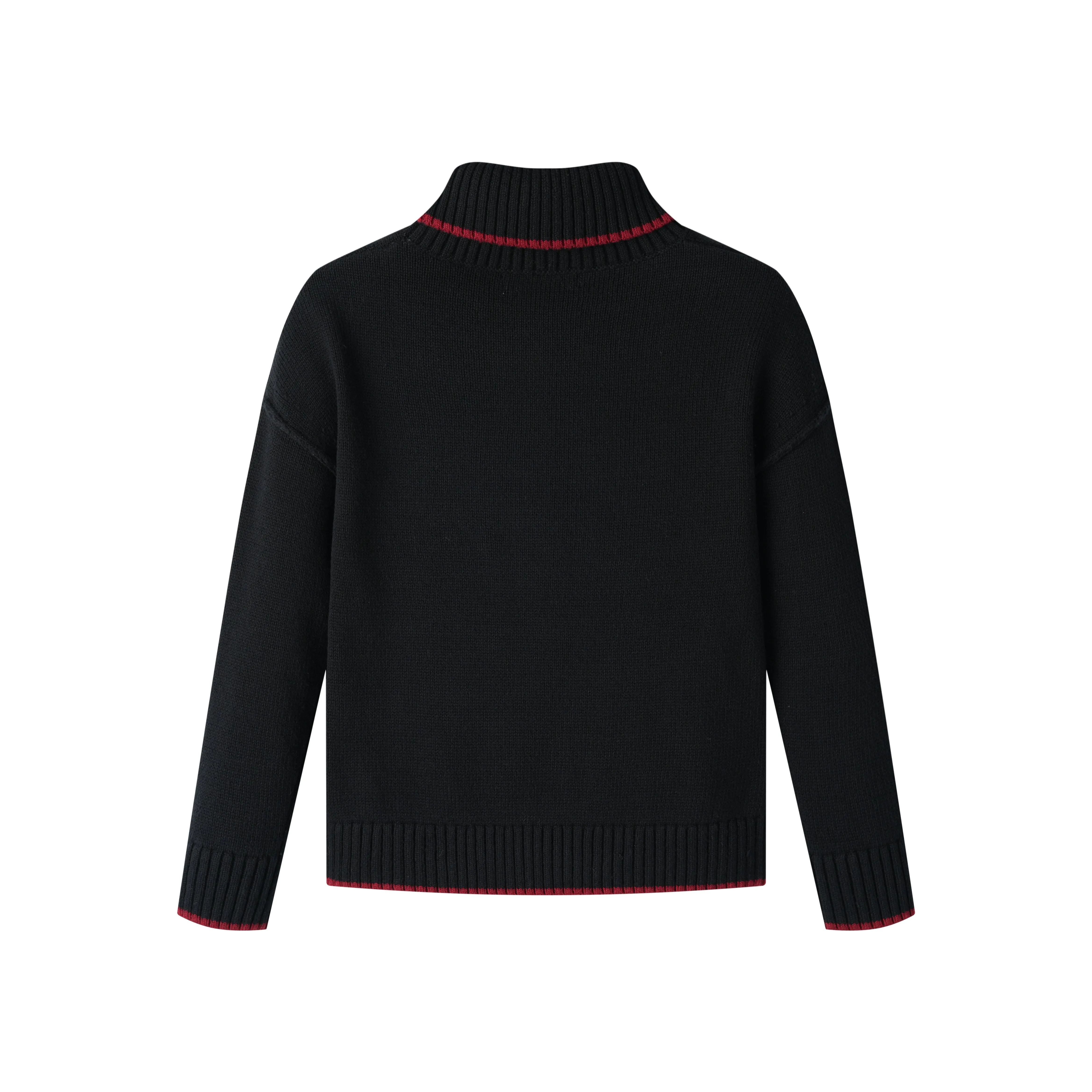 ""p"" emblem turtleneck sweater - black