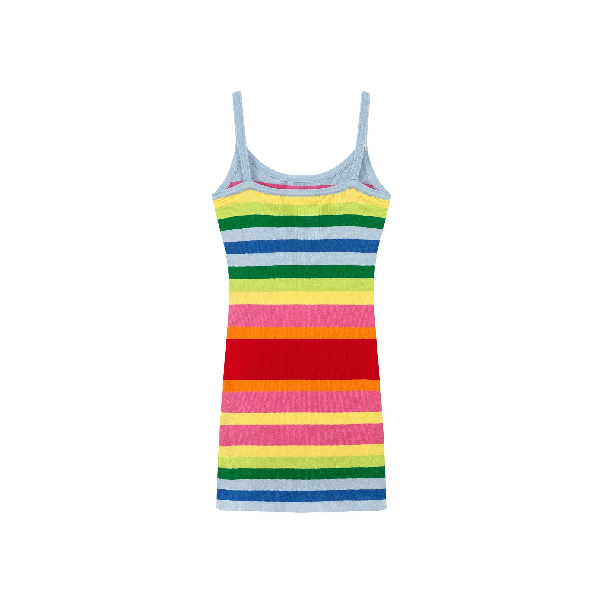 Rainbow Stripes Knit Cami Dress