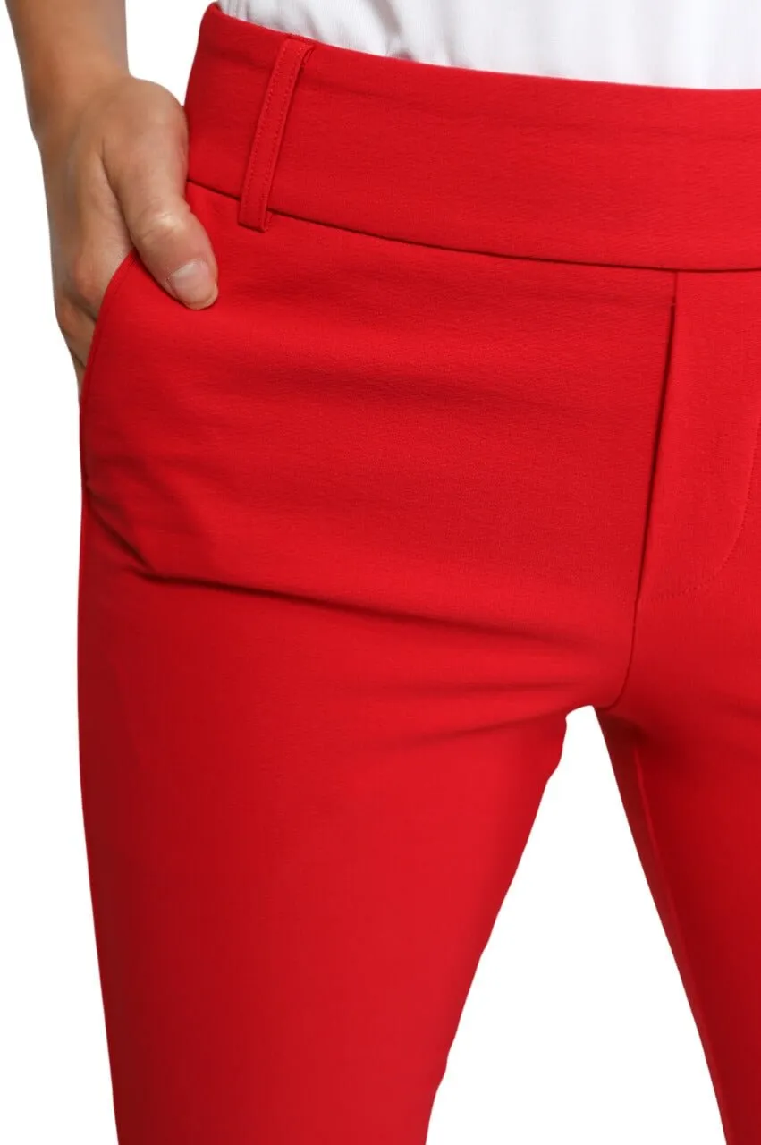 Red Stretch Ankle Pant