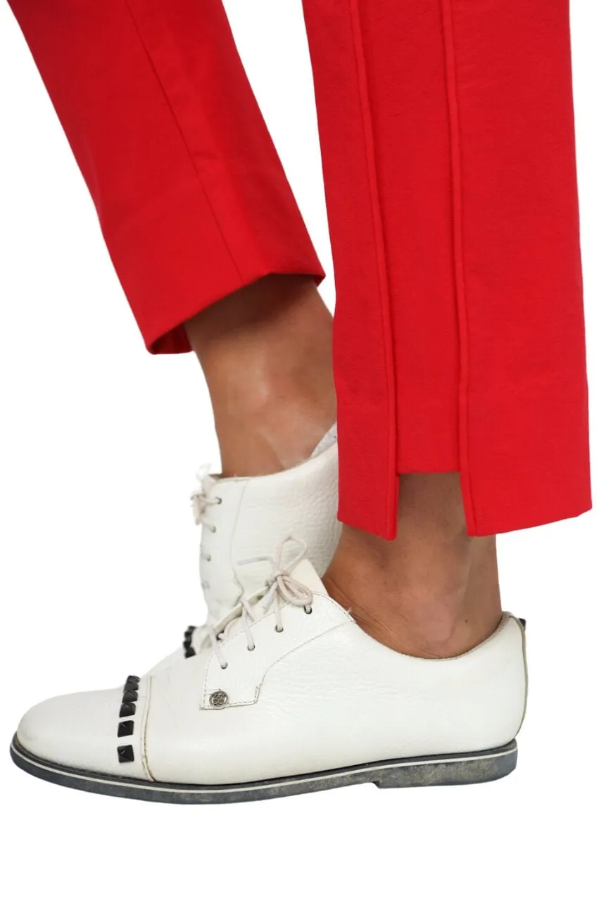 Red Stretch Ankle Pant