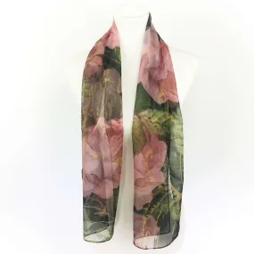 Rose Floral Chiffon Scarf