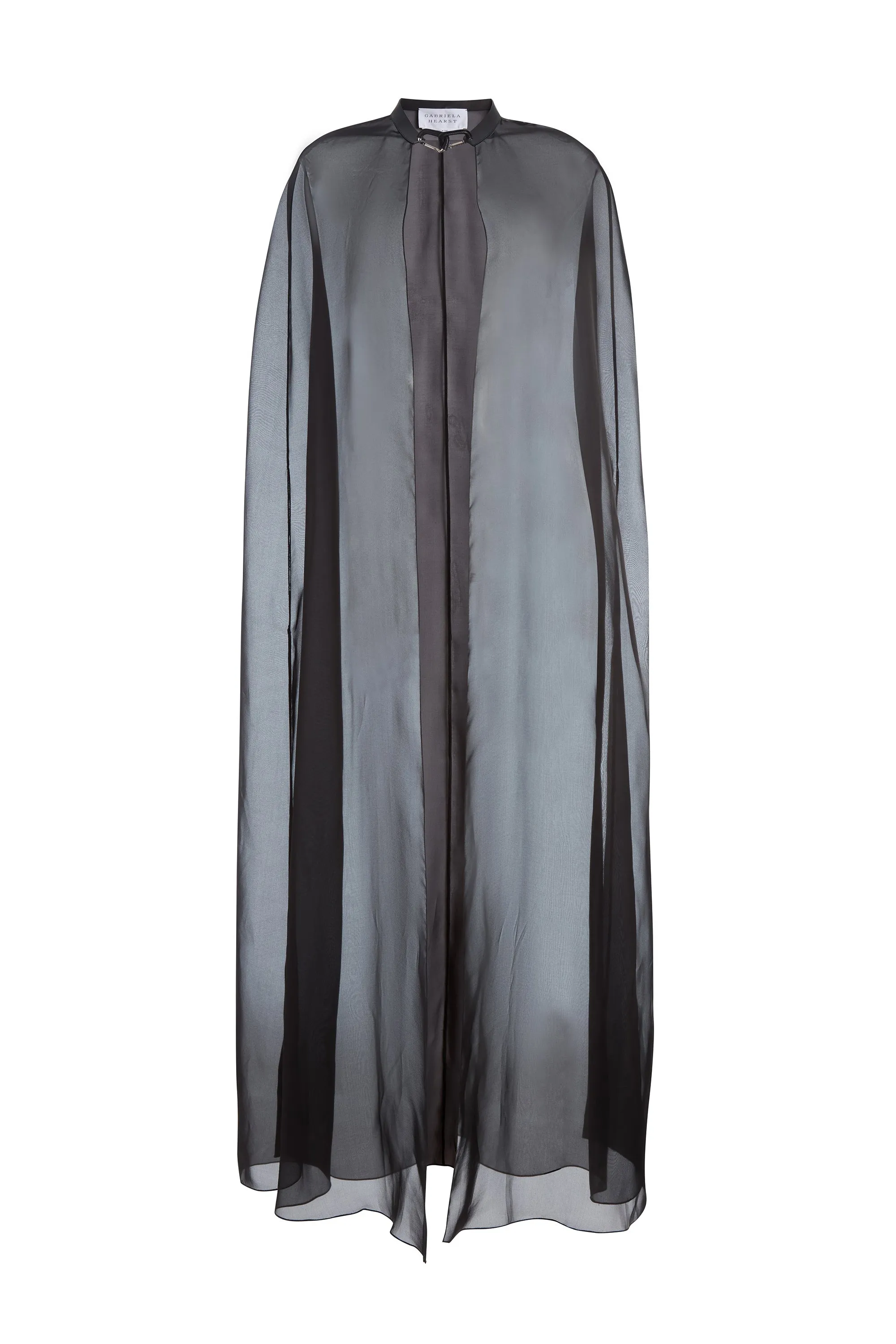 Rowena Sheer Cape in Black Silk Organza