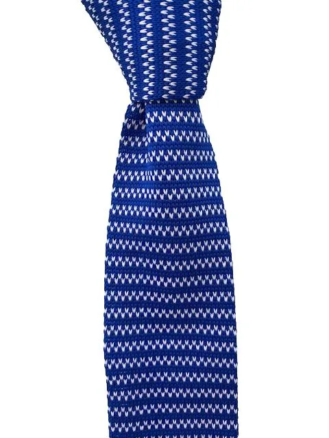 Royal Blue Knit Tie with White Flecks