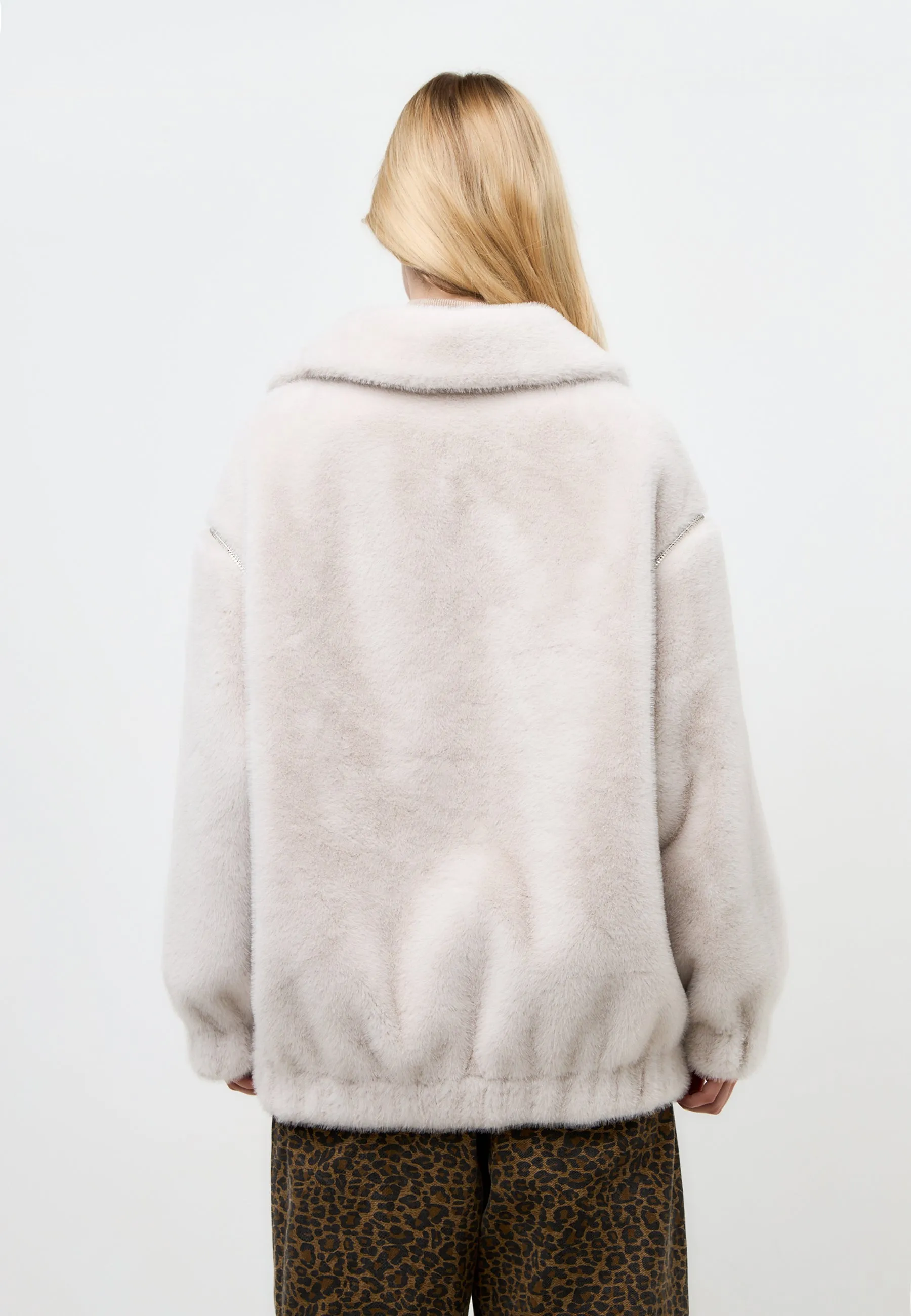 Short Faux Fur Coat Marilyn - White