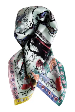 Silk scarf "Croquis" Lacroix - pastel green