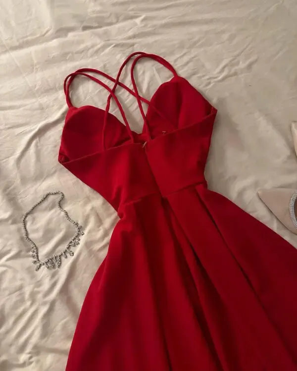 Simple Red Prom Dress Evening Dress       fg5225