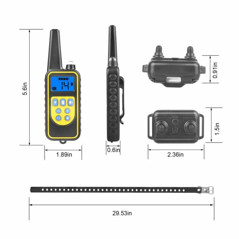 SMAXPro™ Remote Dog Shock Training Collar: 2700ft, Rechargeable, Waterproof LCD