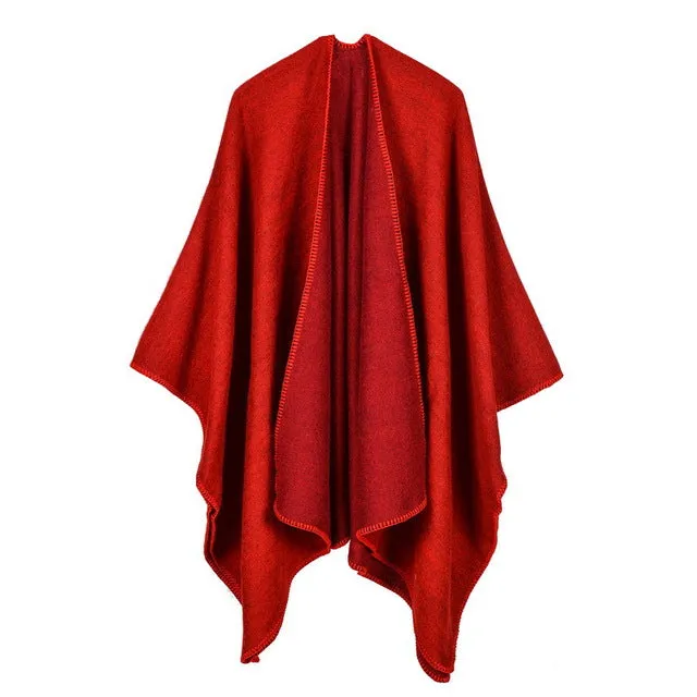 Solid Color Fashion Women's Poncho Scarf - 6 Colors