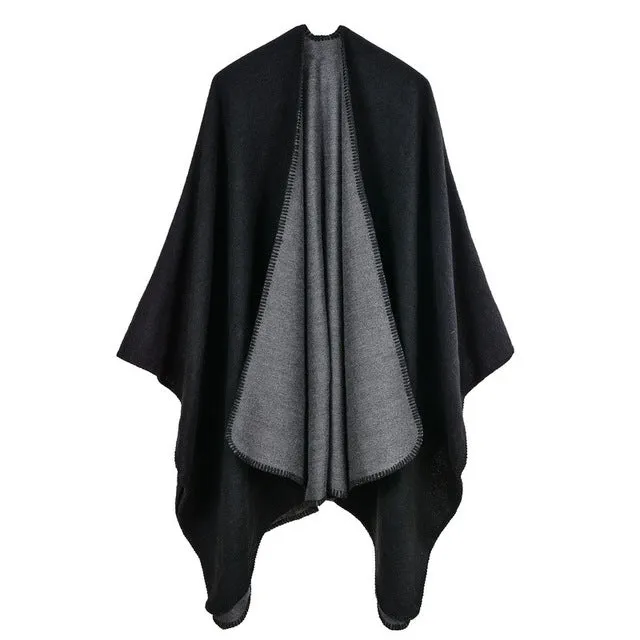 Solid Color Fashion Women's Poncho Scarf - 6 Colors