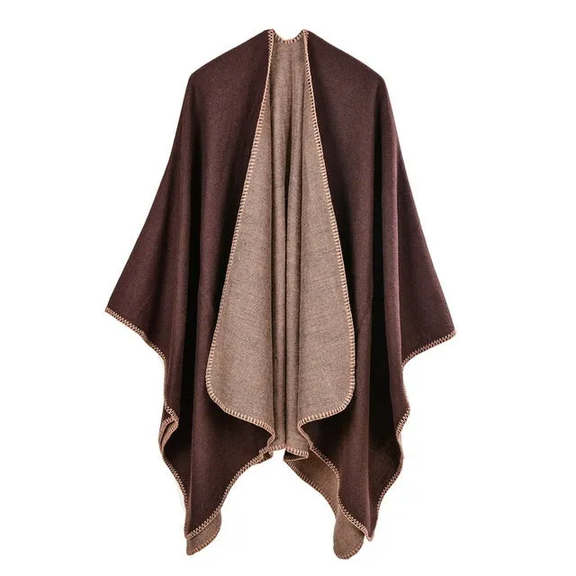 Solid Color Fashion Women's Poncho Scarf - 6 Colors