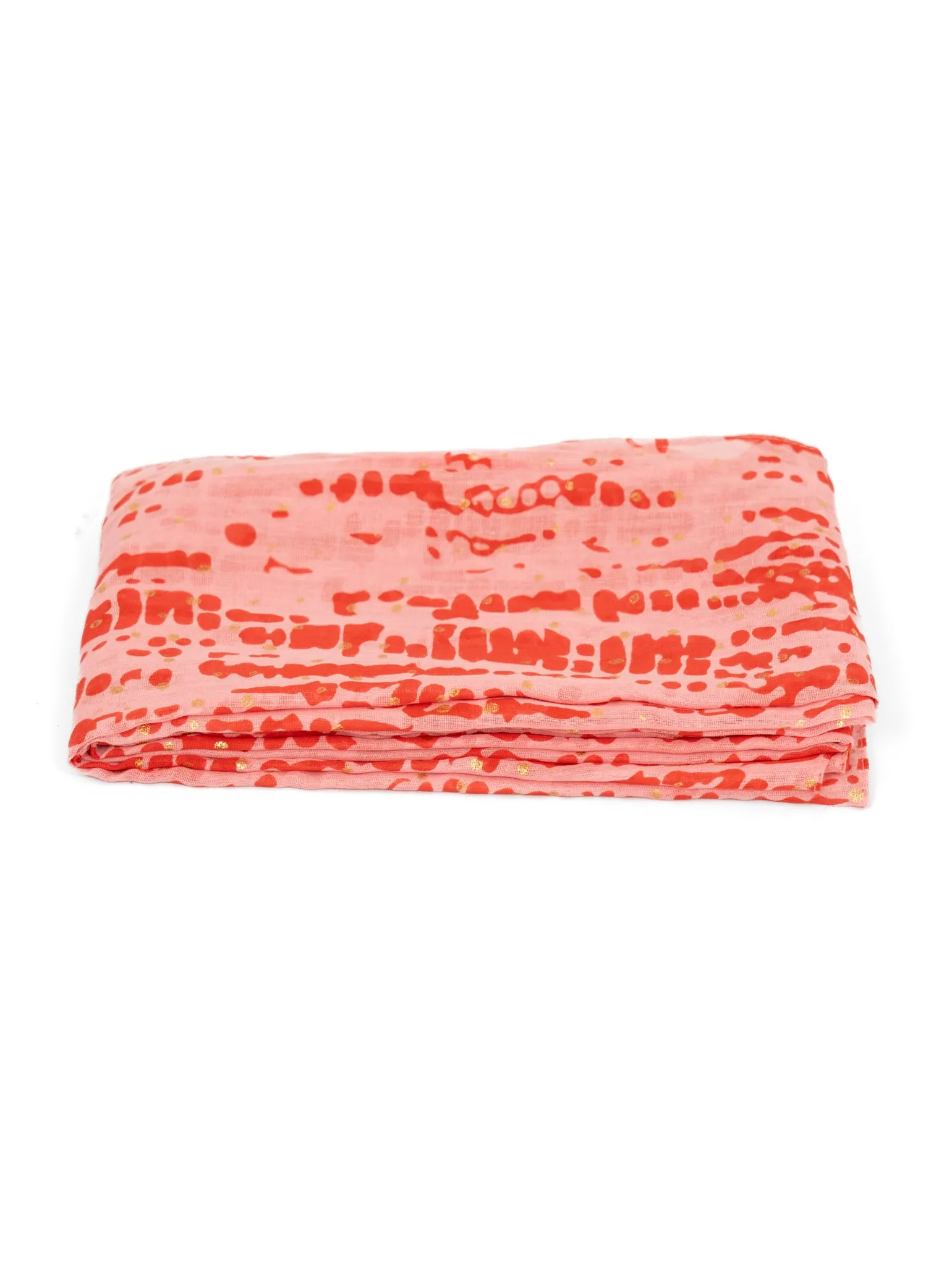 Soraya Lightweight Cotton Scarf  - Red/Pink, Tie Dye