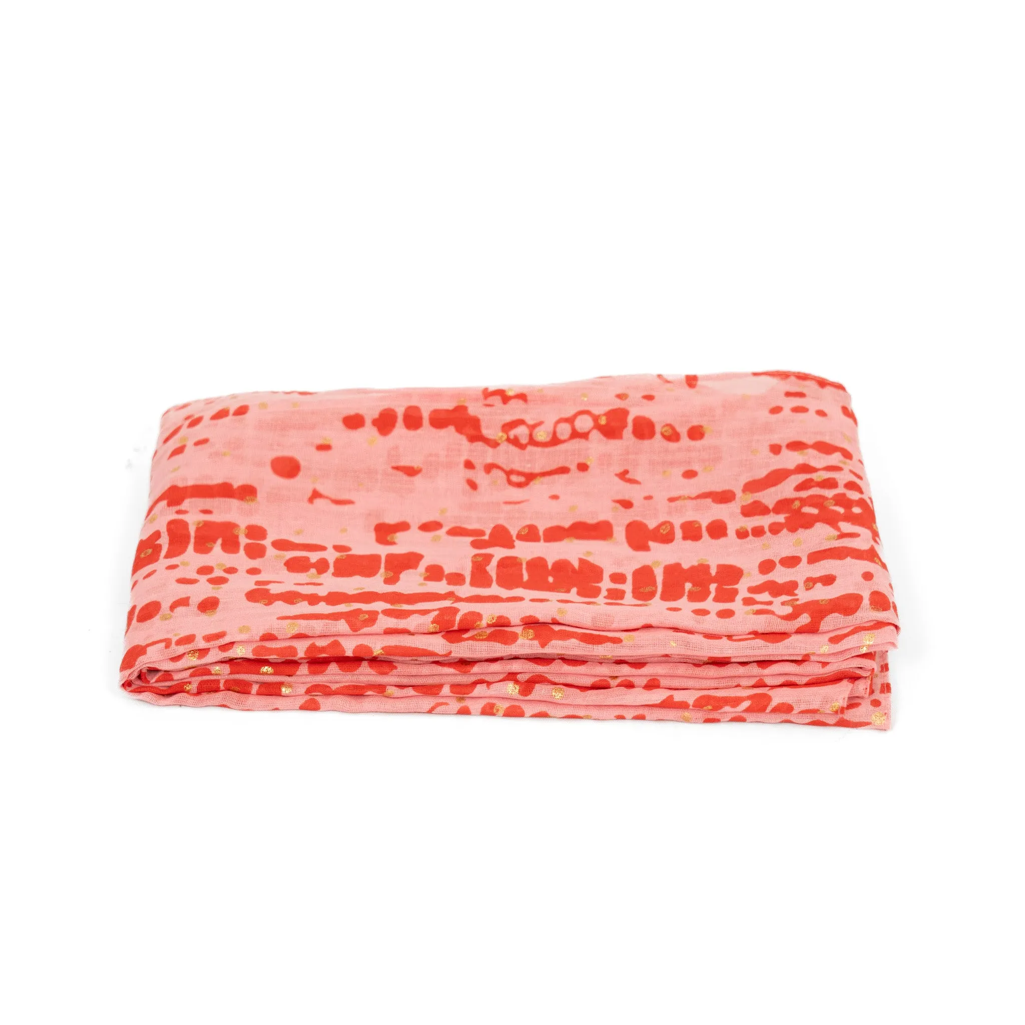 Soraya Lightweight Cotton Scarf  - Red/Pink, Tie Dye