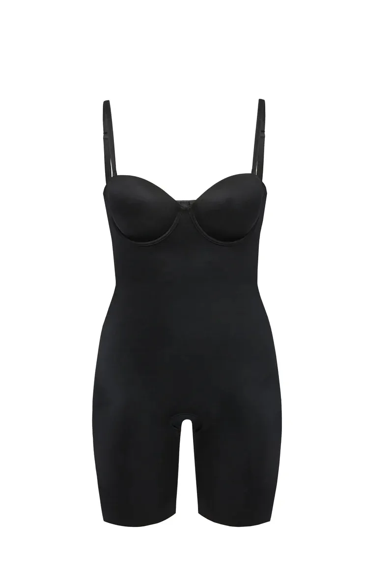 Strapless Cupped Mid-Thigh Bodysuit