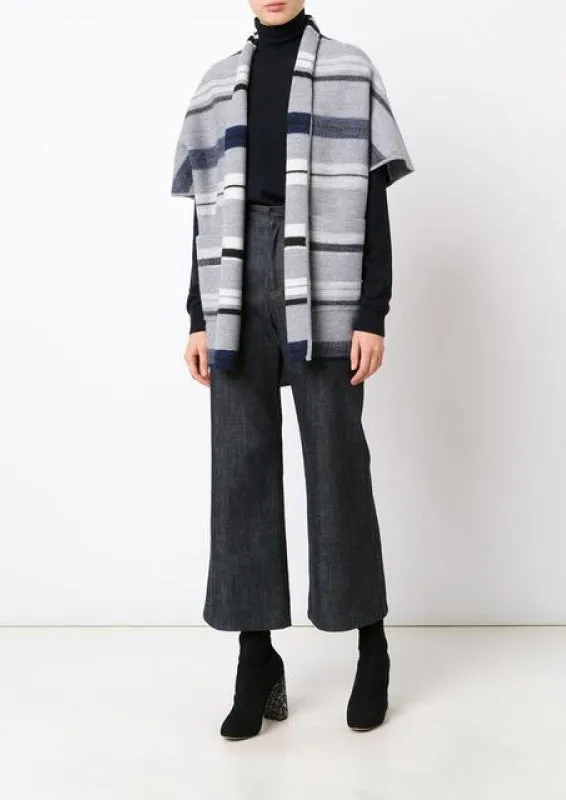 Stripe Short Sleeve Cardigan Jacket