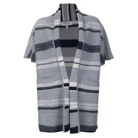 Stripe Short Sleeve Cardigan Jacket