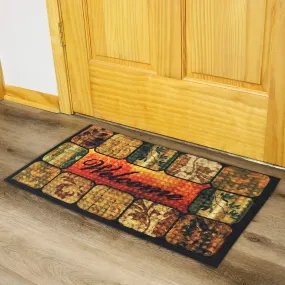 Sunnydaze 17.5" x 29" Indoor Rubber-Back Entrance Mat - Brown Floral