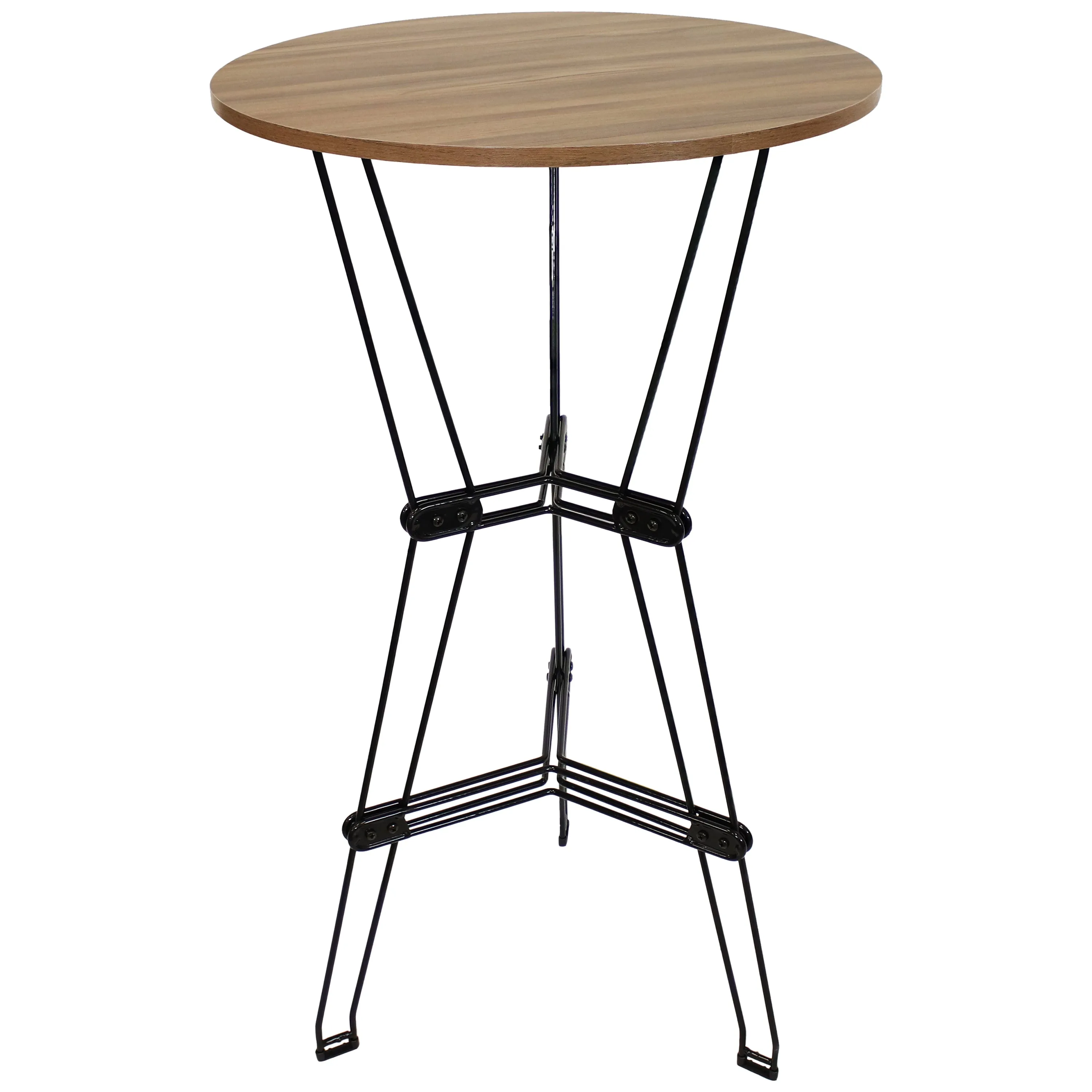 Sunnydaze 3-Piece Wire Bar Table and Chairs Set with Faux Woodgrain Top