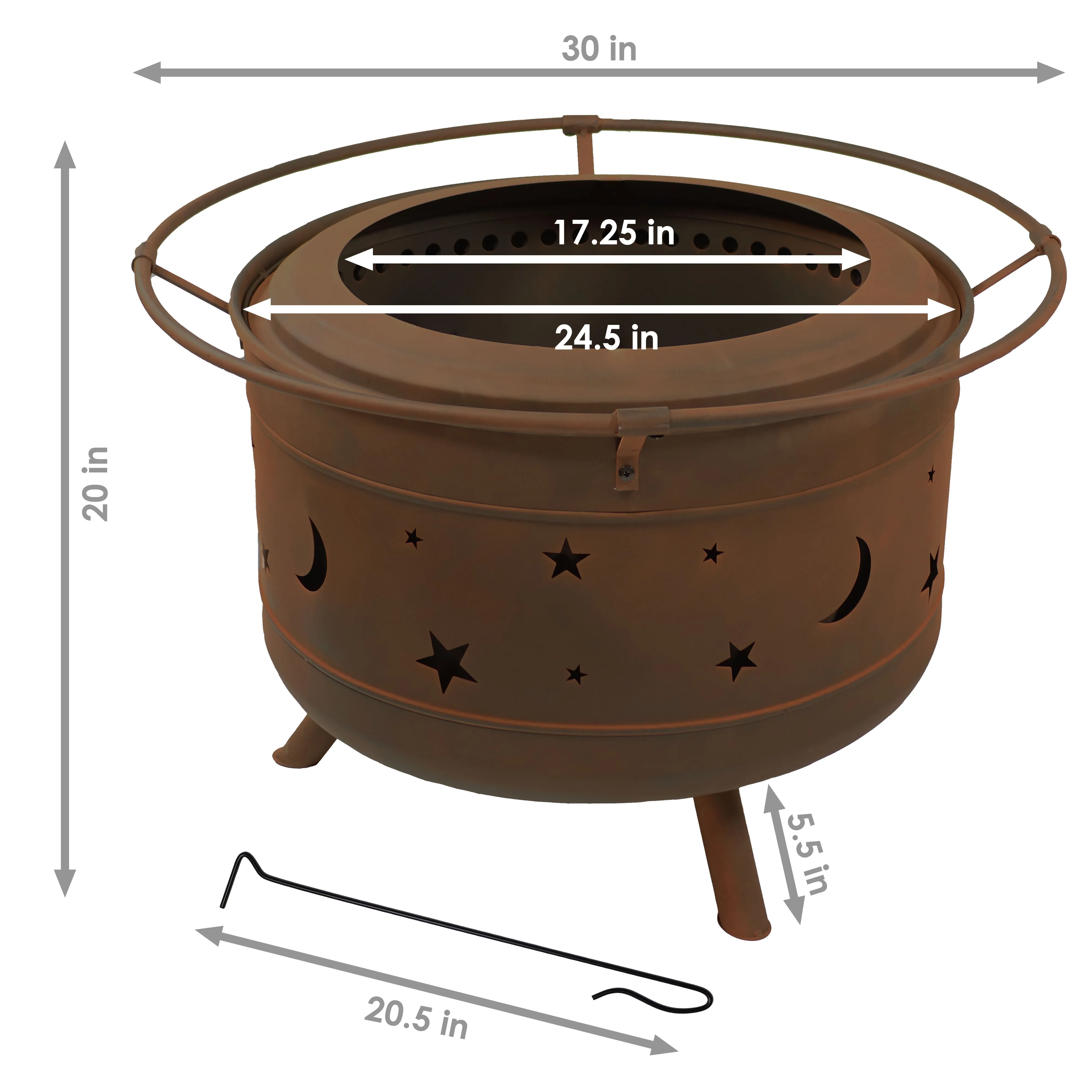 Sunnydaze Cosmic Outdoor Smokeless Fire Pit - 30"