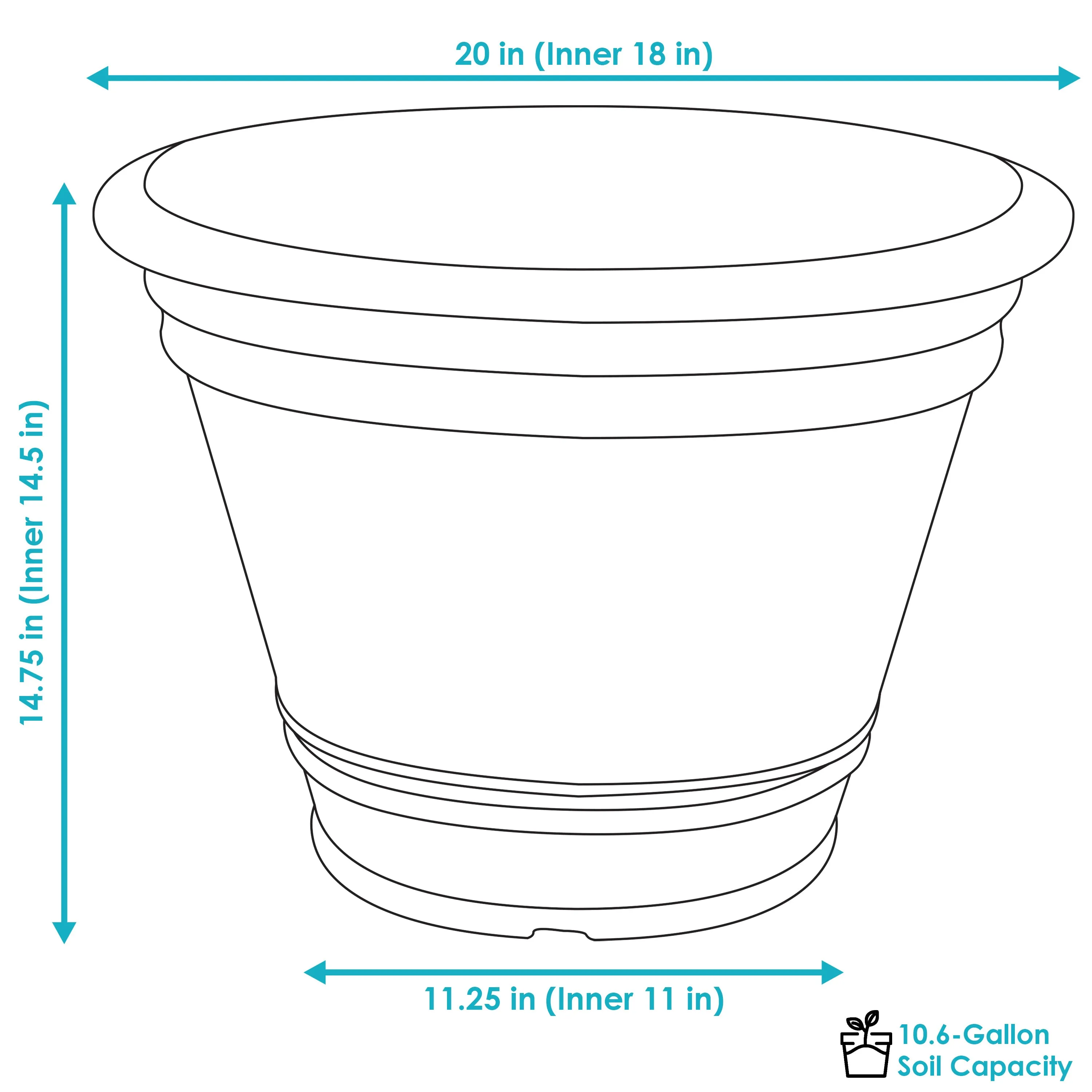 Sunnydaze Franklin Polyresin Outdoor Flower Pot Planter