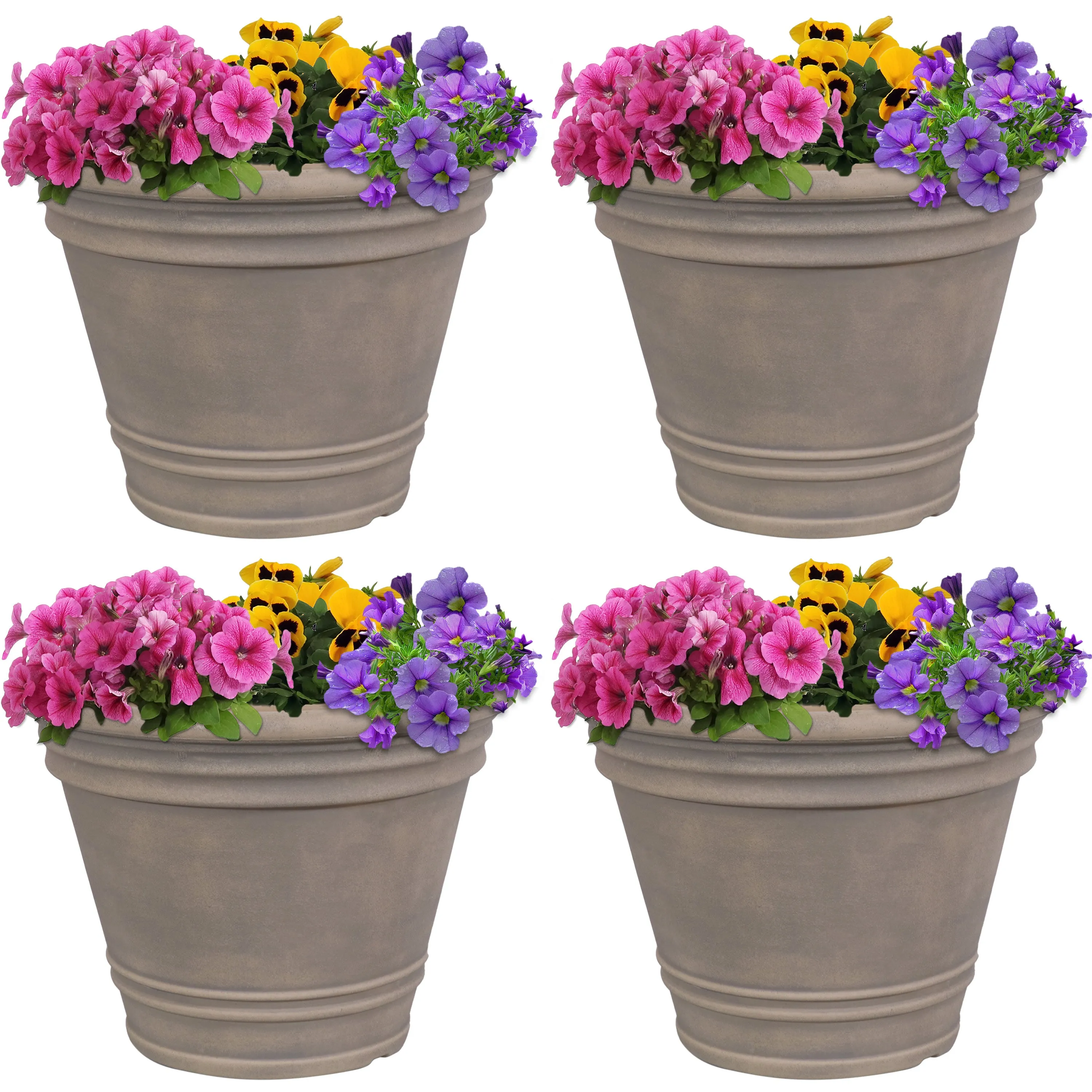 Sunnydaze Franklin Polyresin Outdoor Flower Pot Planter