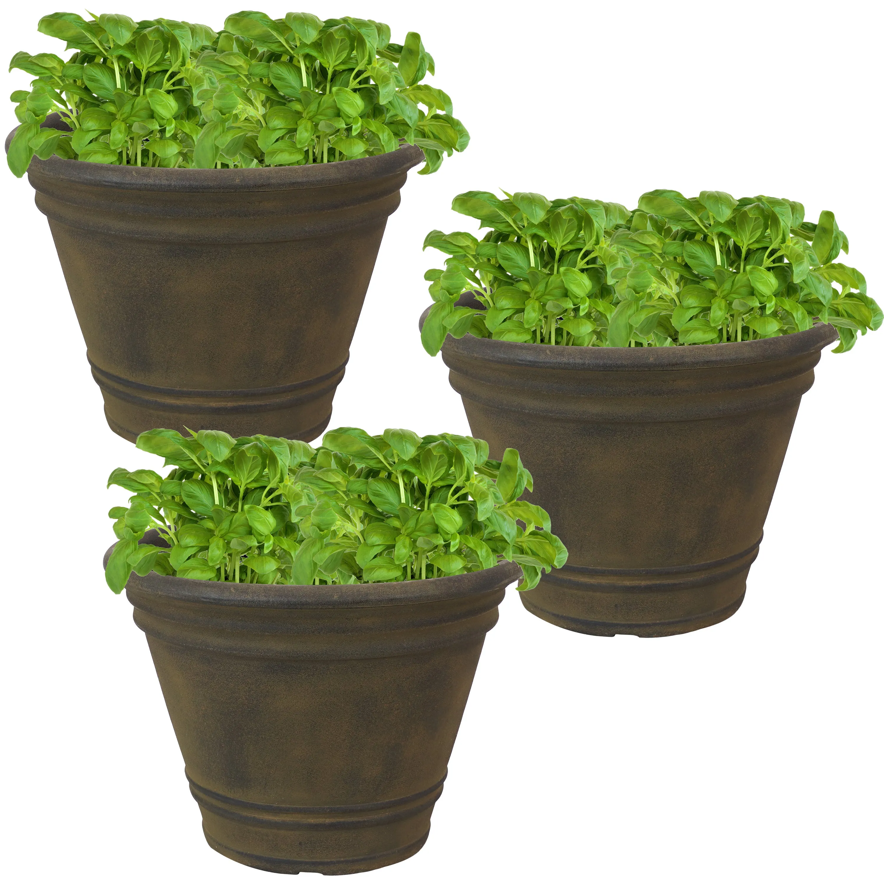 Sunnydaze Franklin Polyresin Outdoor Flower Pot Planter