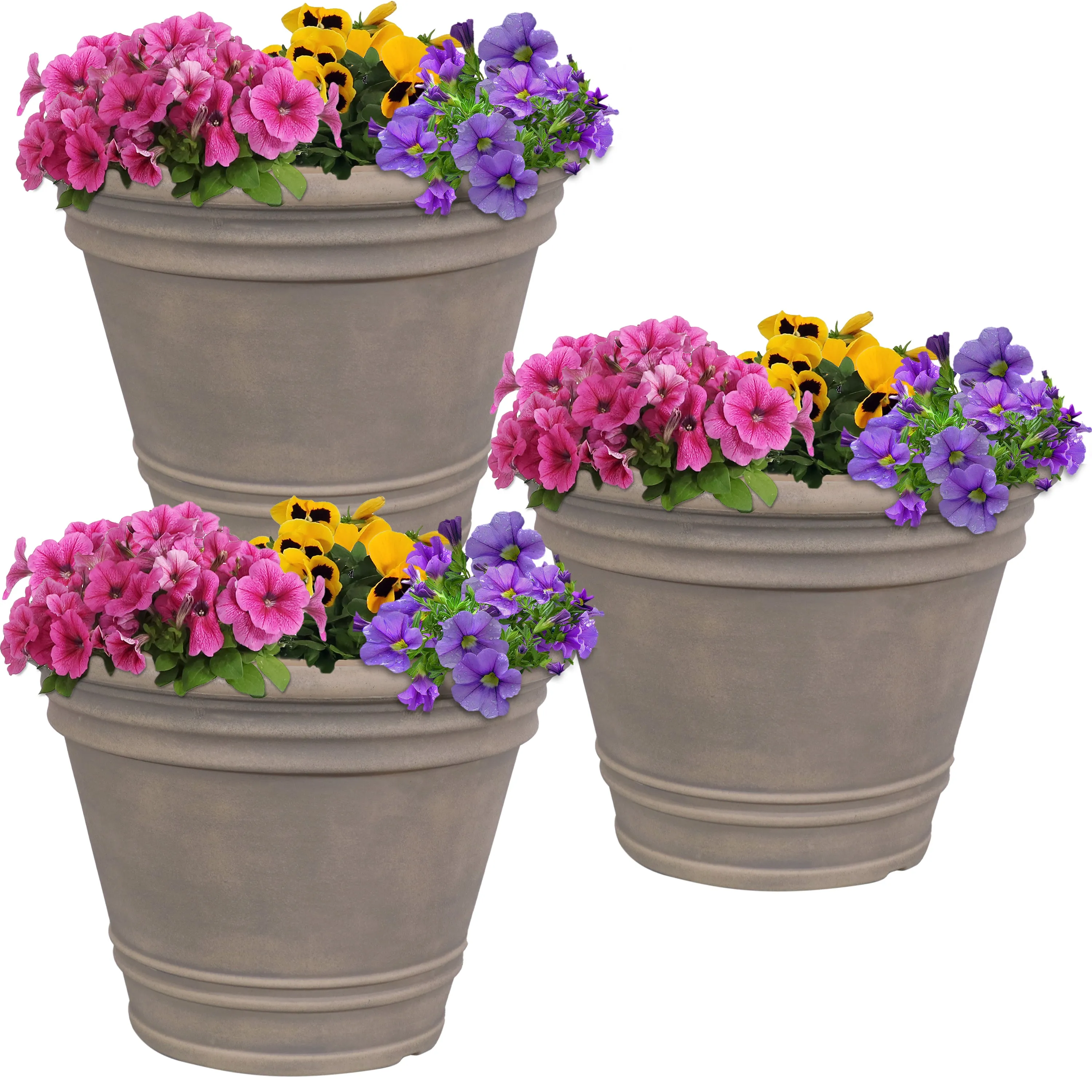 Sunnydaze Franklin Polyresin Outdoor Flower Pot Planter