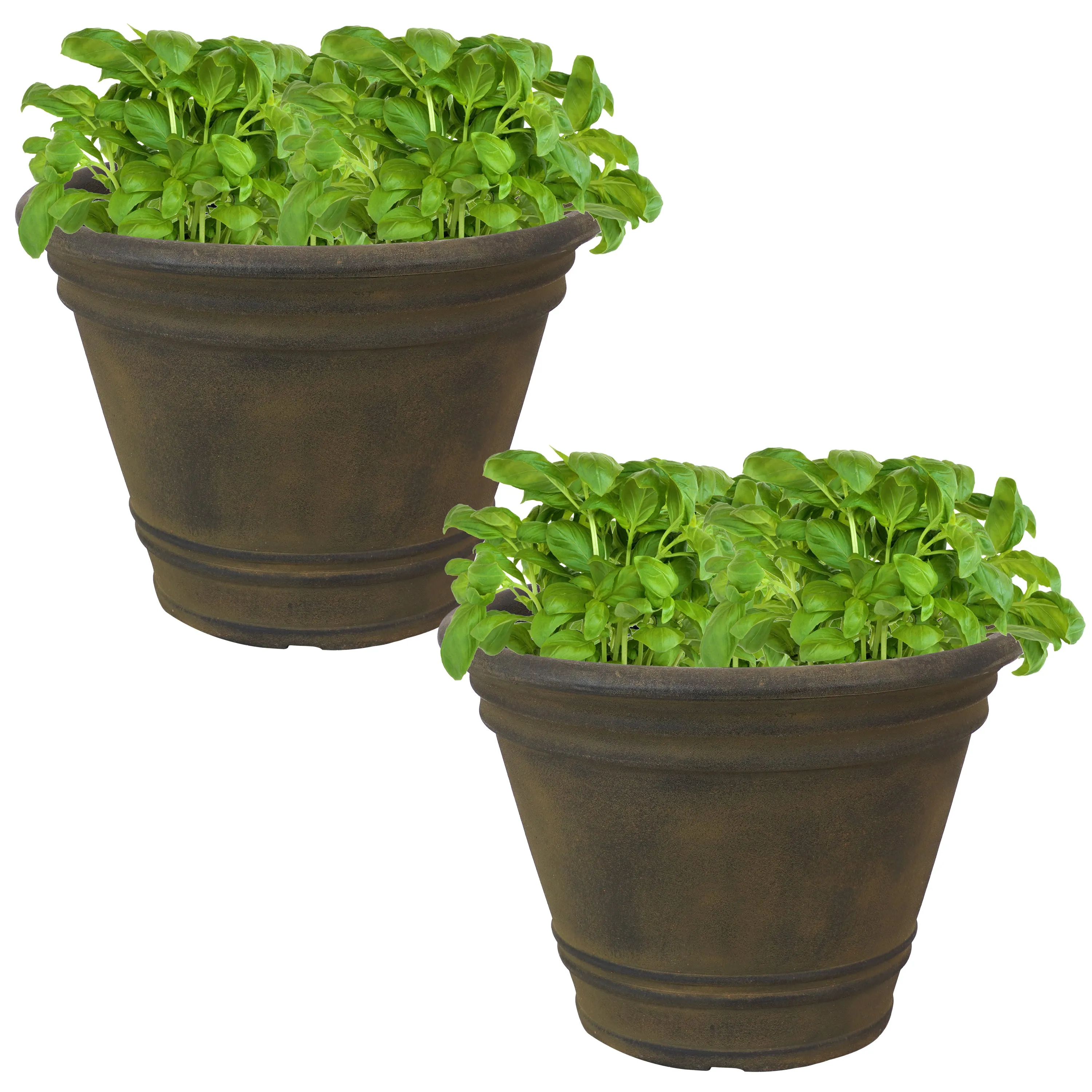 Sunnydaze Franklin Polyresin Outdoor Flower Pot Planter