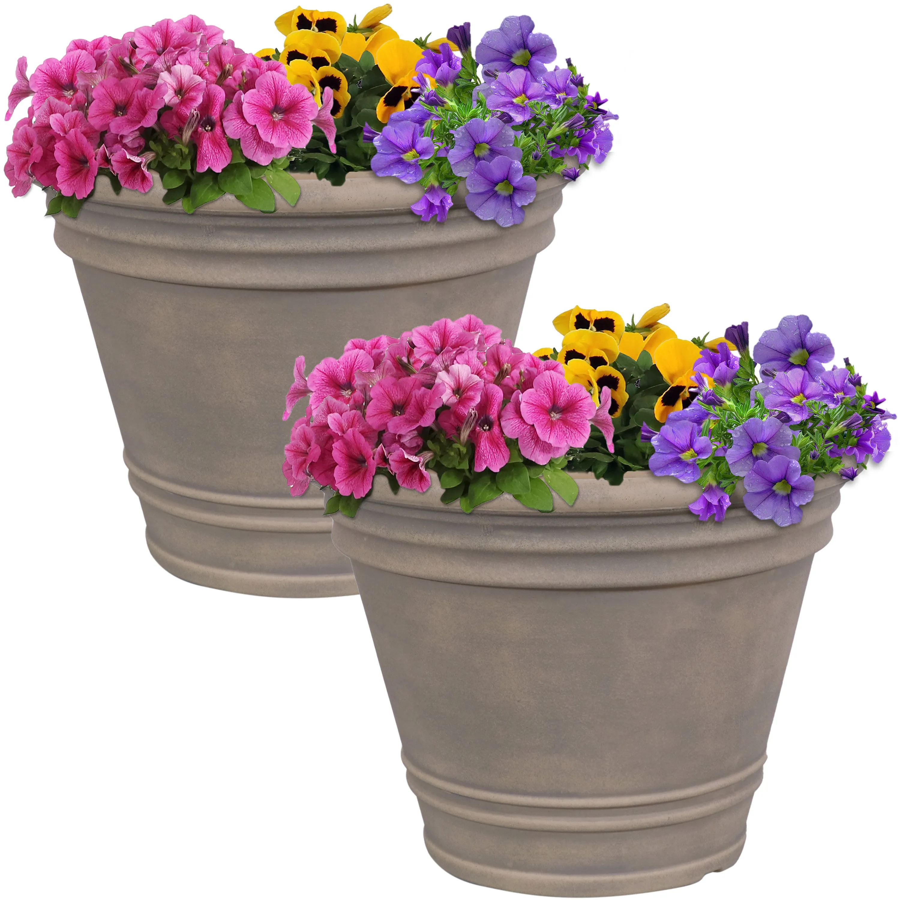 Sunnydaze Franklin Polyresin Outdoor Flower Pot Planter