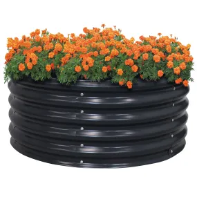 Sunnydaze Galvalume Steel Round Raised Garden Bed - 17.25" H