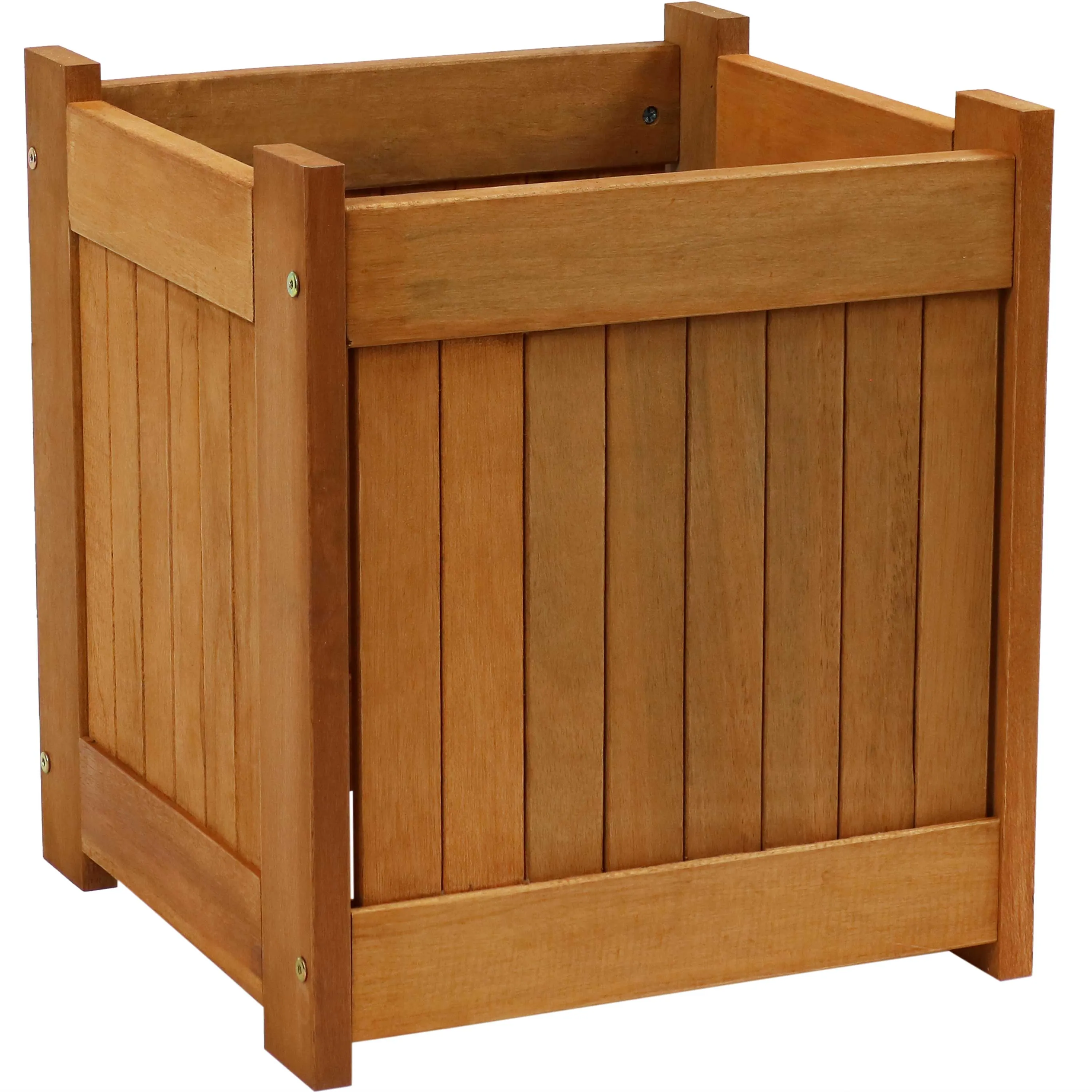 Sunnydaze Meranti Outdoor Square Wooden Planter Box - 16"