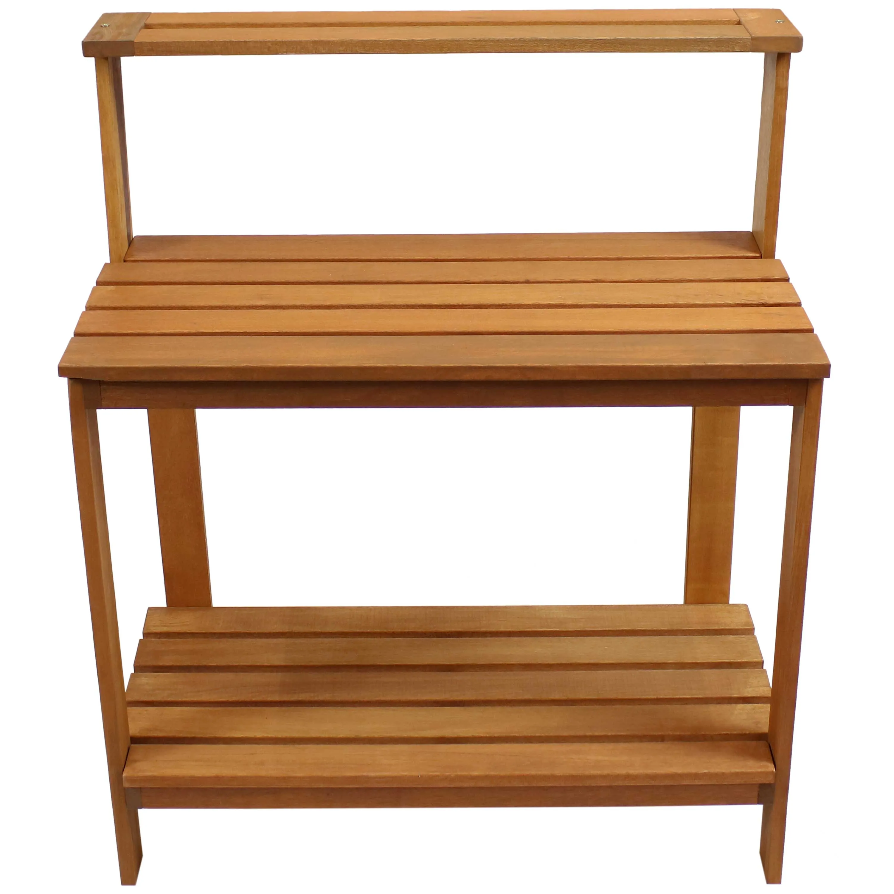 Sunnydaze Meranti Wood Outdoor Potting Bench with Teak Oil Finish - 42"