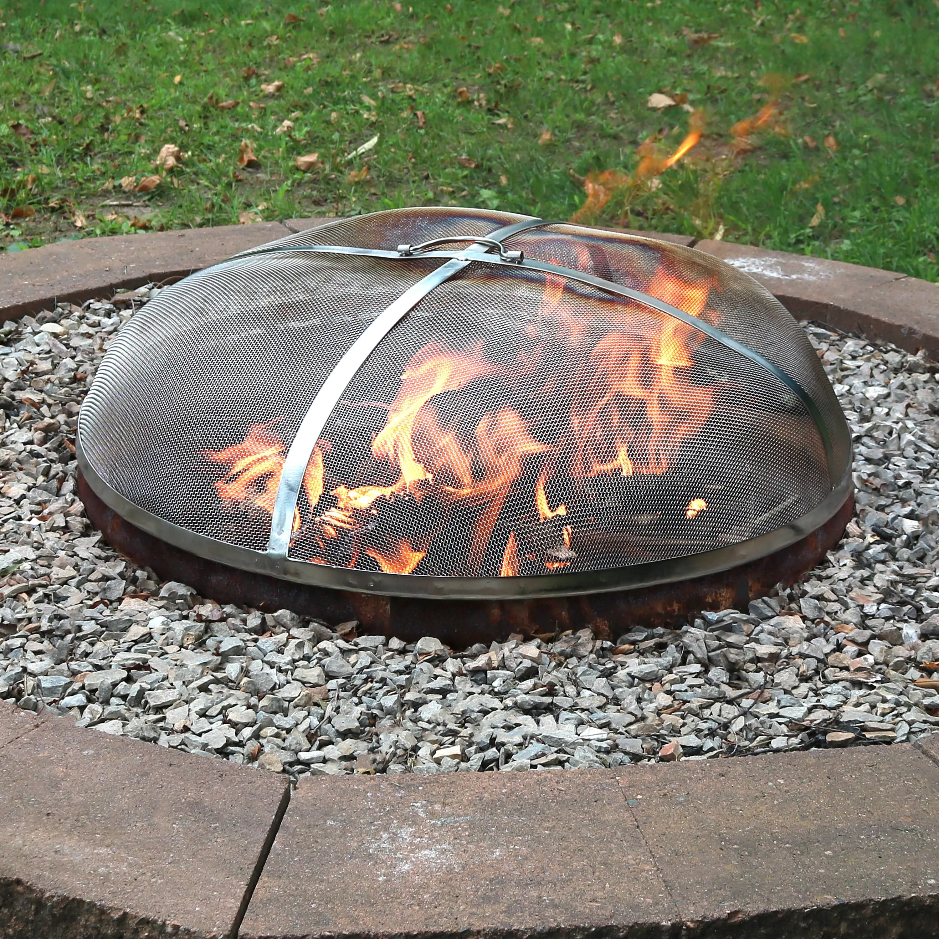 Sunnydaze Stainless Steel Heavy-Duty Fire Pit Spark Screen