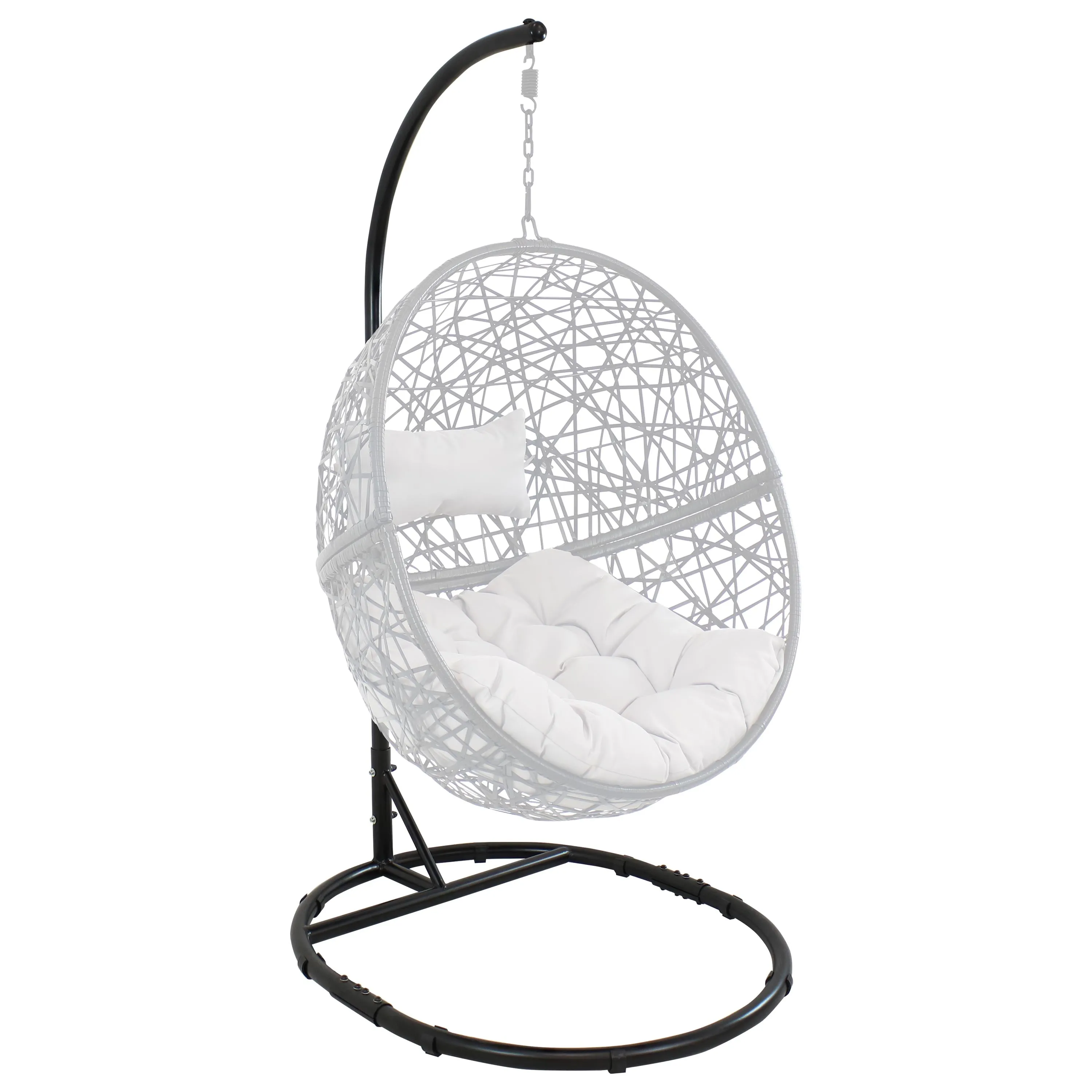 Sunnydaze Steel Egg Chair Stand with Round Base - 76"