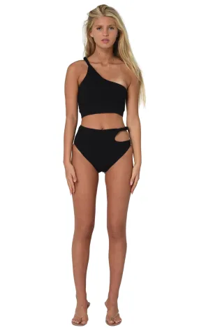 SWIRL BIKINI BOTTOM, BLACK