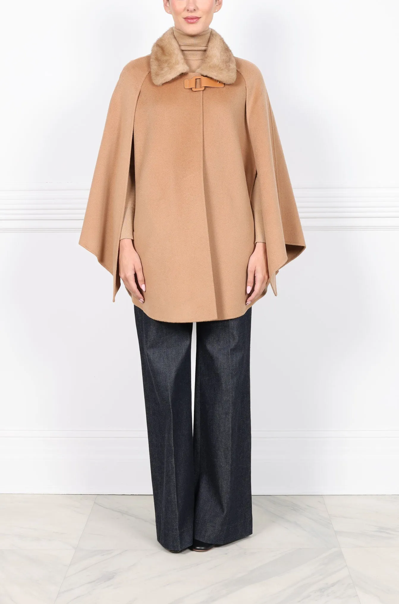 The Evelyn Cape with Mink Collar