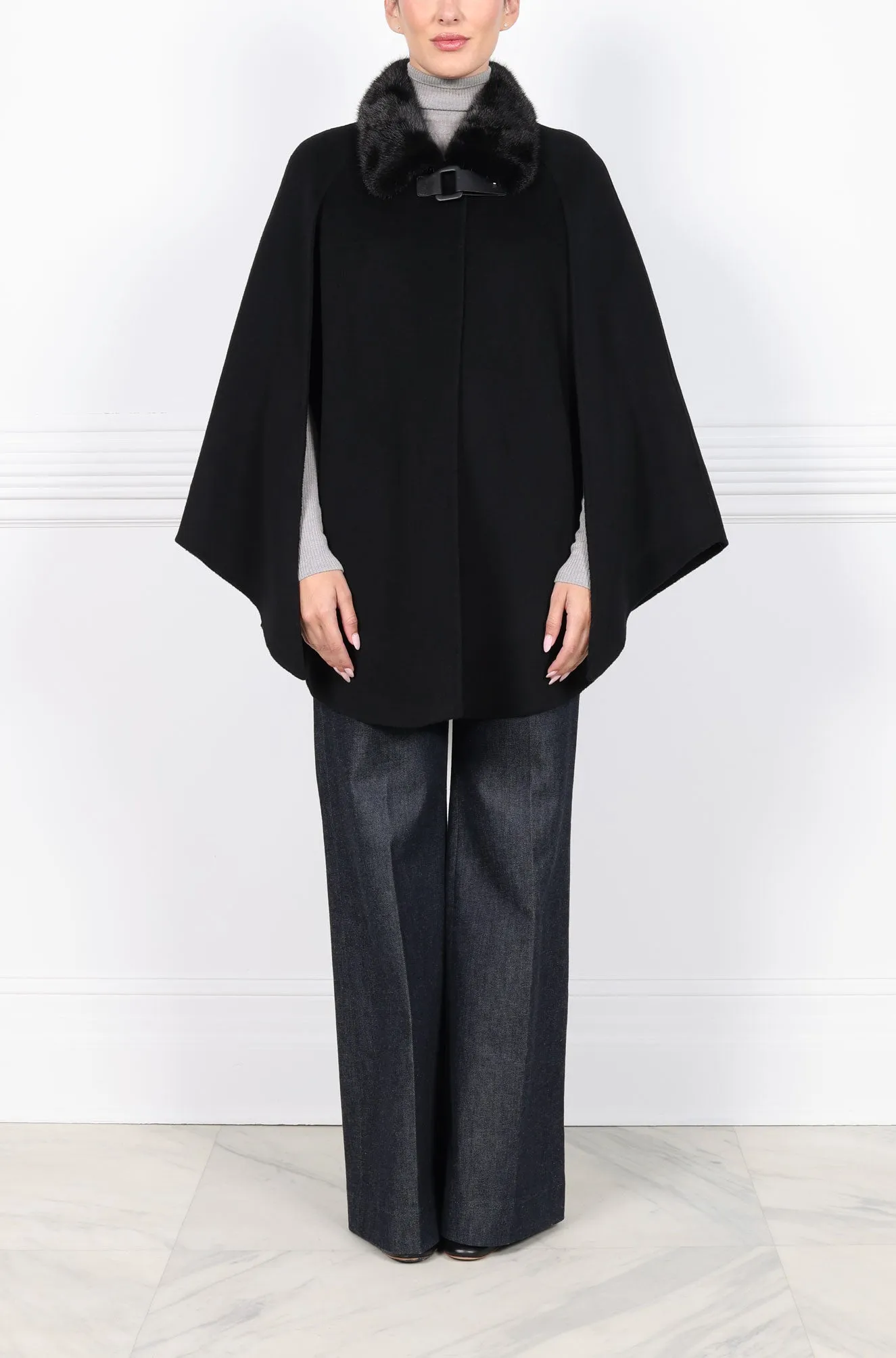 The Evelyn Cape with Mink Collar