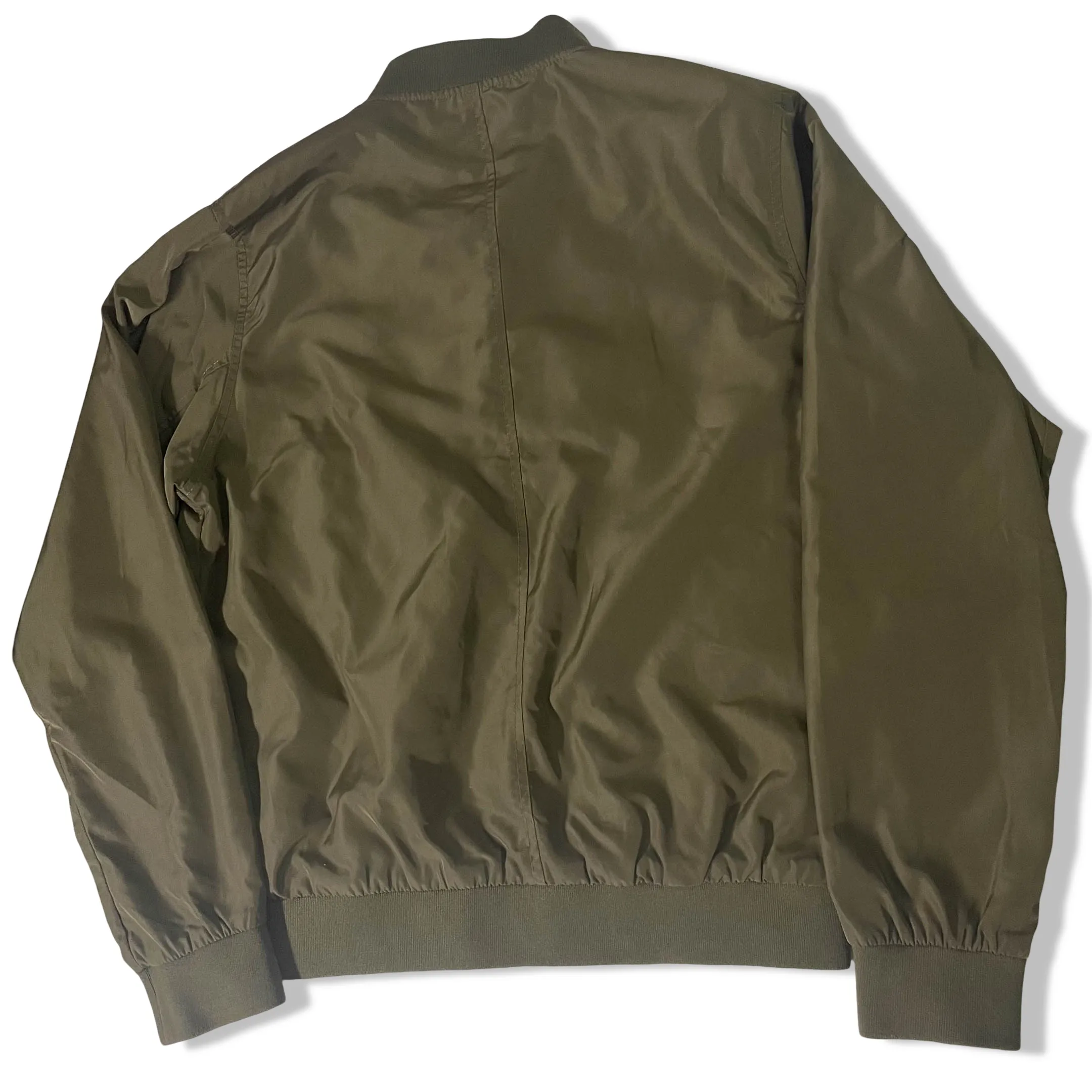 Vintage Men's Topman Khaki green full zip medium bomber jacket | M | SKU 3662