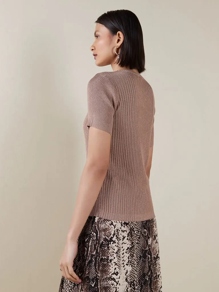 Wardrobe Dark Beige Knitted Top