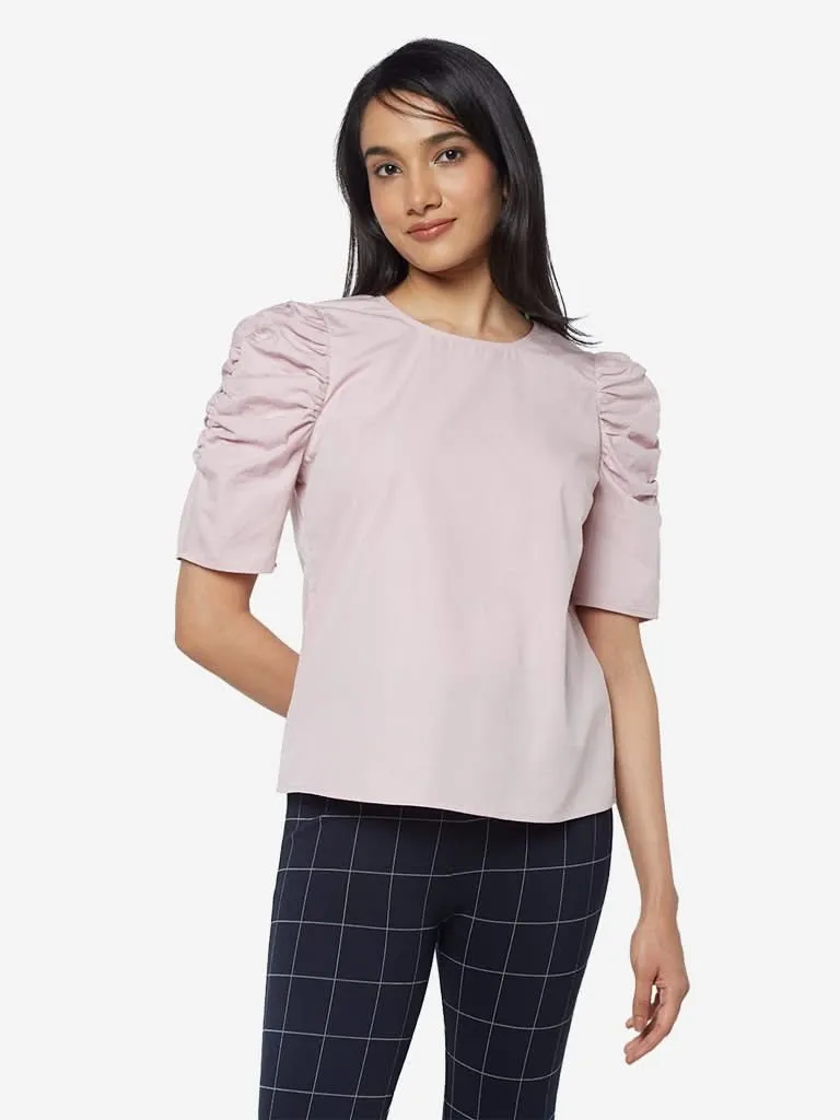 Wardrobe Dusty Pink Ruche Pattern Dane Top