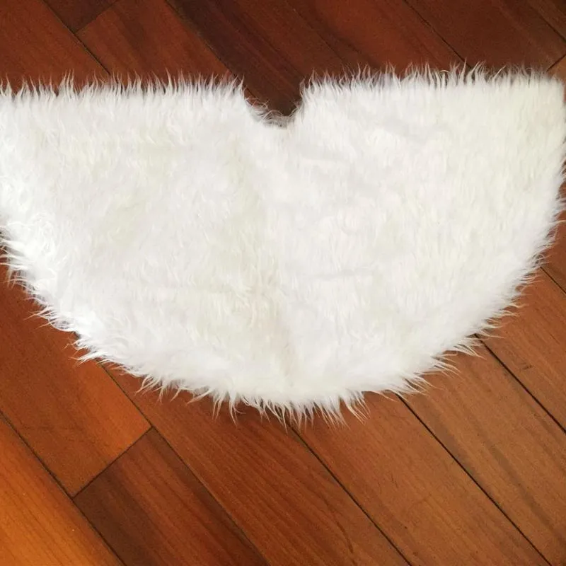 White Faux Fur Christmas Tree Skirt